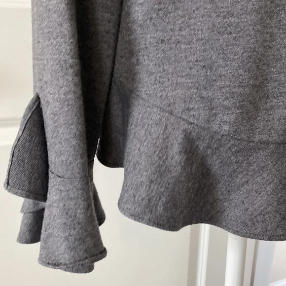 LC Lauren Conrad large top gray black lace floral long sleeves - Picture 9 of 12